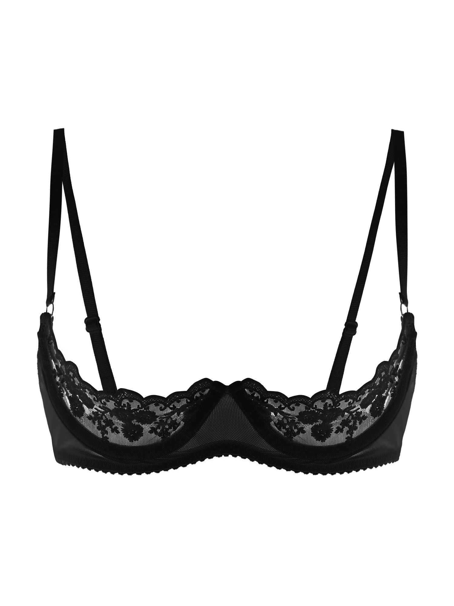 Accessories Woman - Women Sexy Open Cups Bra Sheer