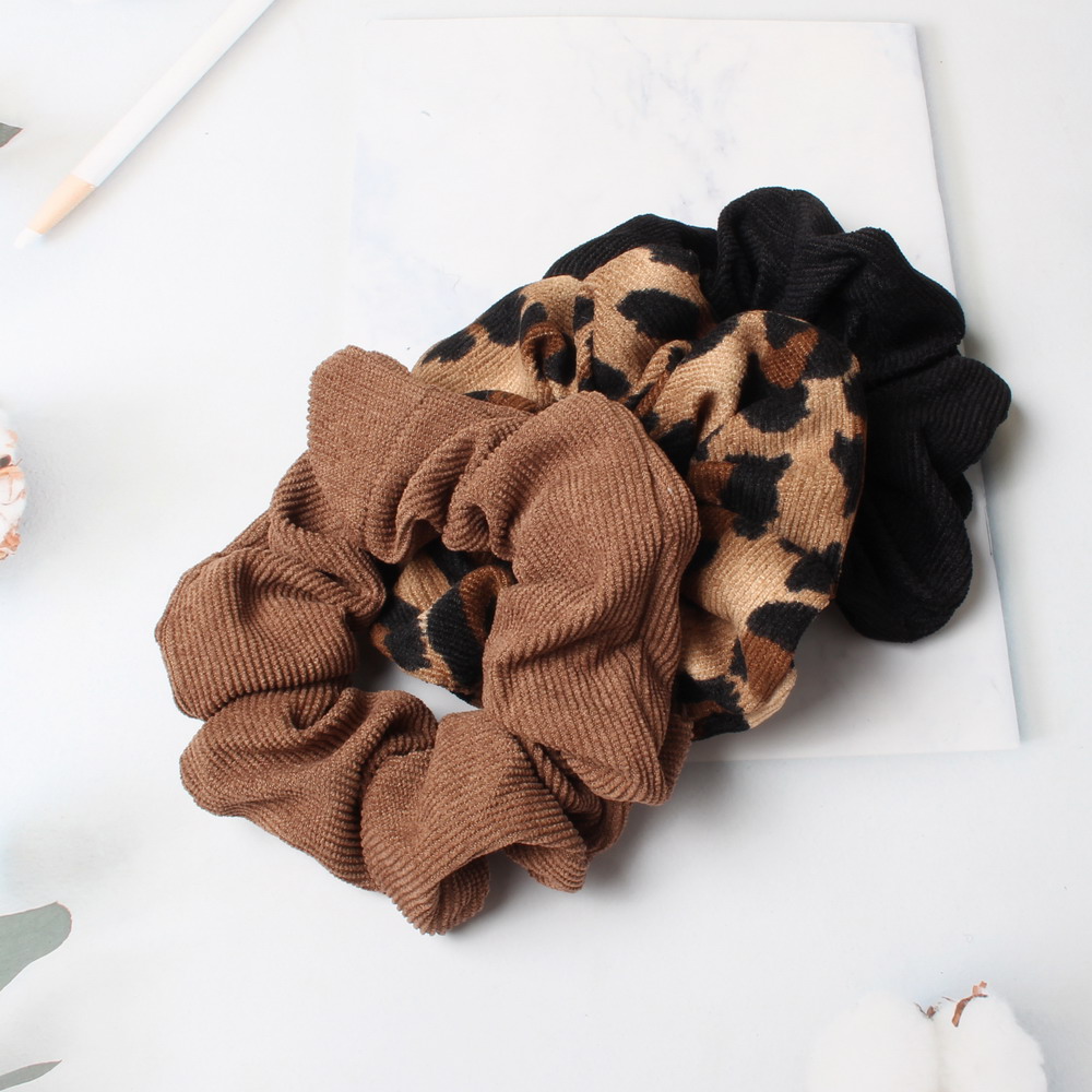 Hair Tie Velvet - Leopard Print Scrunchie Cord Autumn Winter