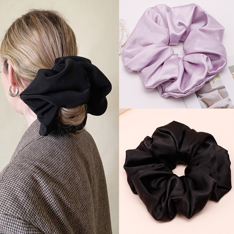 Hair Tie Velvet - Lystrfac Stain Silk Oversize Scrunchies for