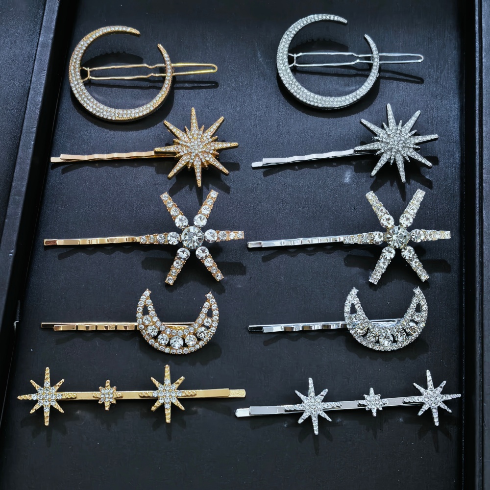 Women'S Accessories List - 3/4 pcs set Crystal Star Hairpins
