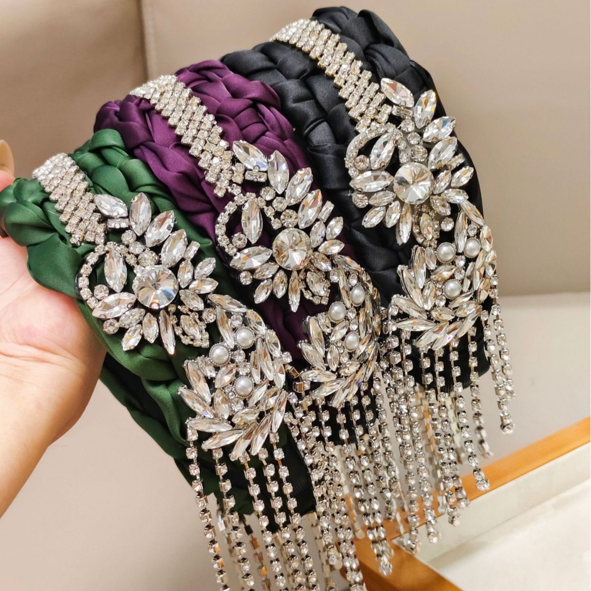 Women Accessories Sale - Hot Sale Heavy Craft Rhinestones Tassels