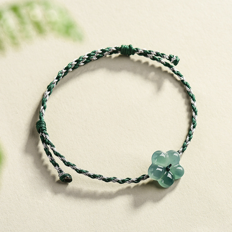 Accessories Woman - Burmese Jadeite Flower Bracelet Natural Jade