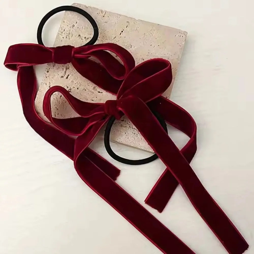 2Pcs Fashion Black Velvet Bow  - Hair Tie Velvet recension och pris
