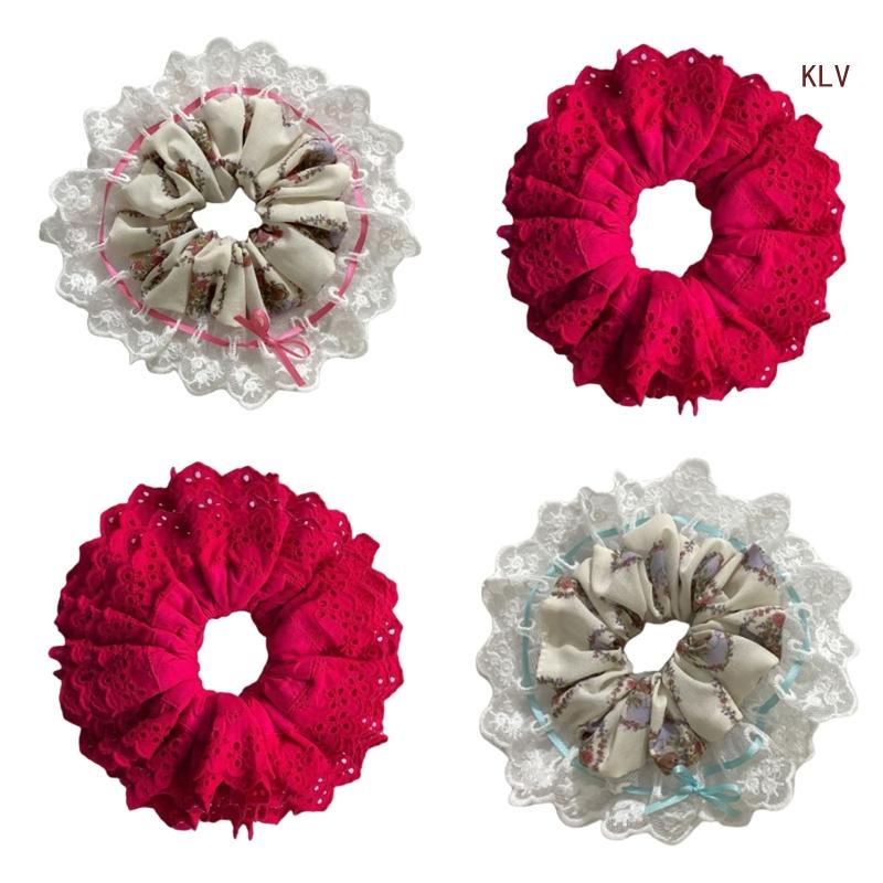 Solid Color Scrunchies Lace Ha - Hair Tie Velvet recension och pris