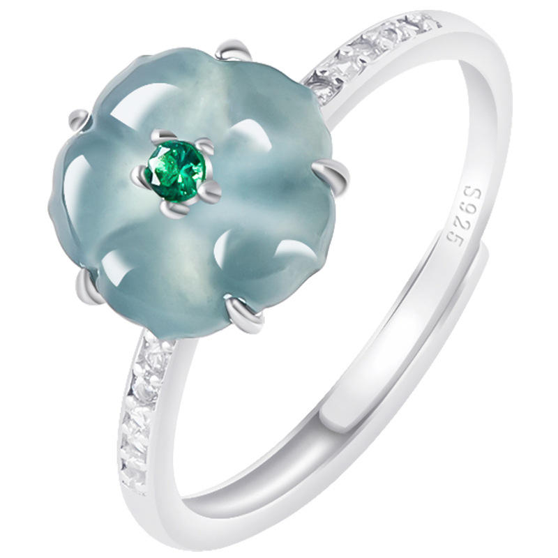 Blue Burmese Jadeite Flower Ri - Accessories Woman recension och pris