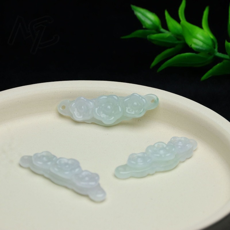 1pc Natural Jadeite Emerald Fl - Accessories Woman recension och pris