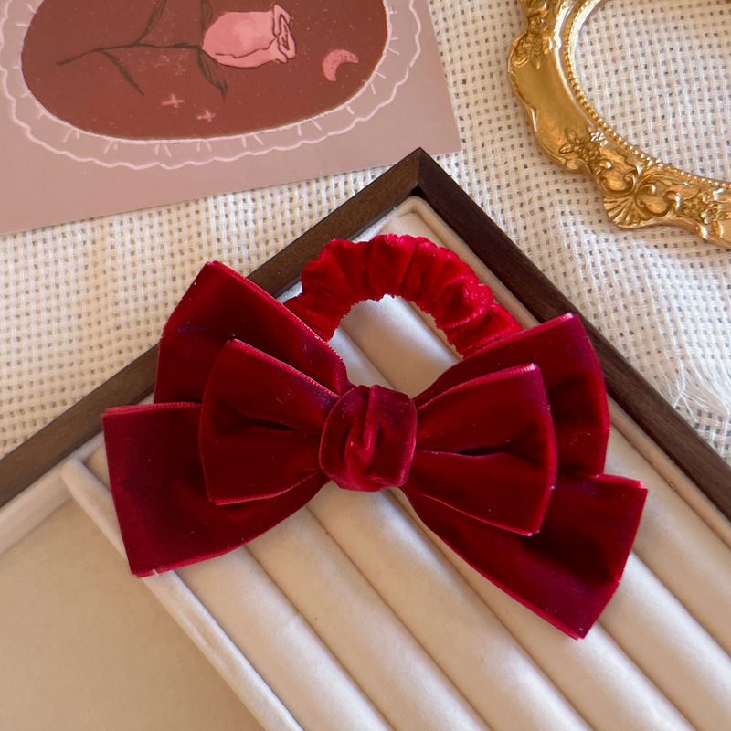 Cute Red Velvet Bow Hair Ties  - Hair Tie Velvet recension och pris